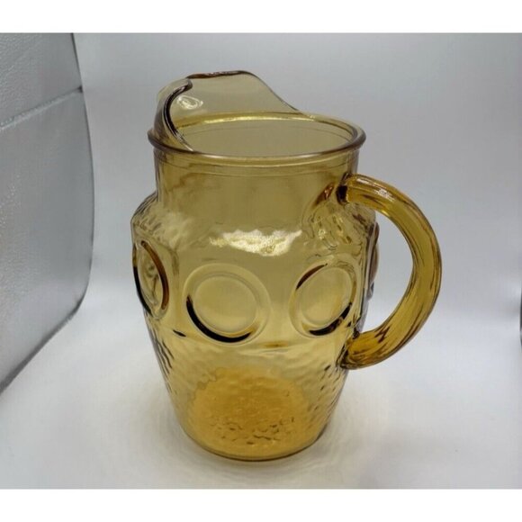 Anchor Hocking Heritage Hill Amber Pitcher Mid Century - Picture 2 of 5